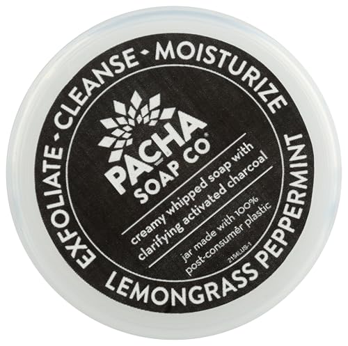Pacha Soap envase de 8 onzas, cómodo para uso regular.
