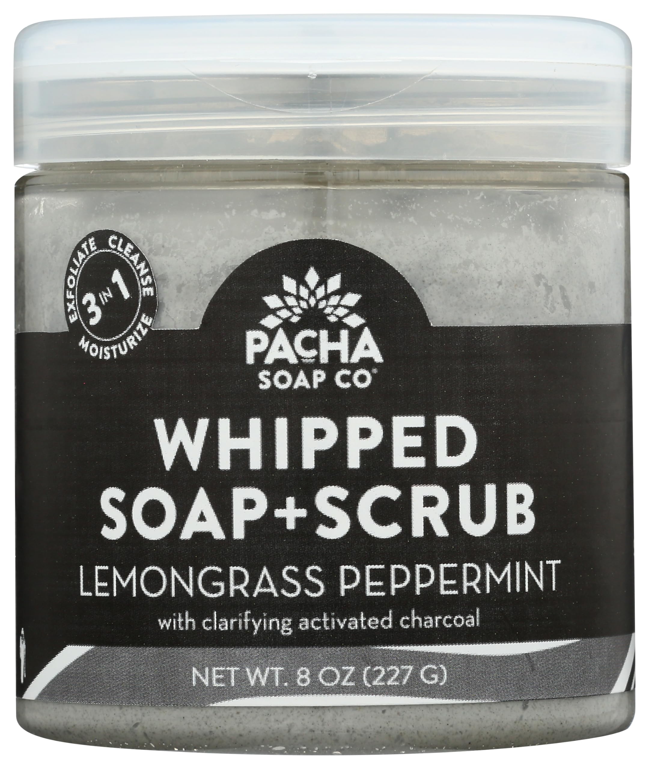Pacha Soap exfoliante espumoso con hierba limón para exfoliar la piel.