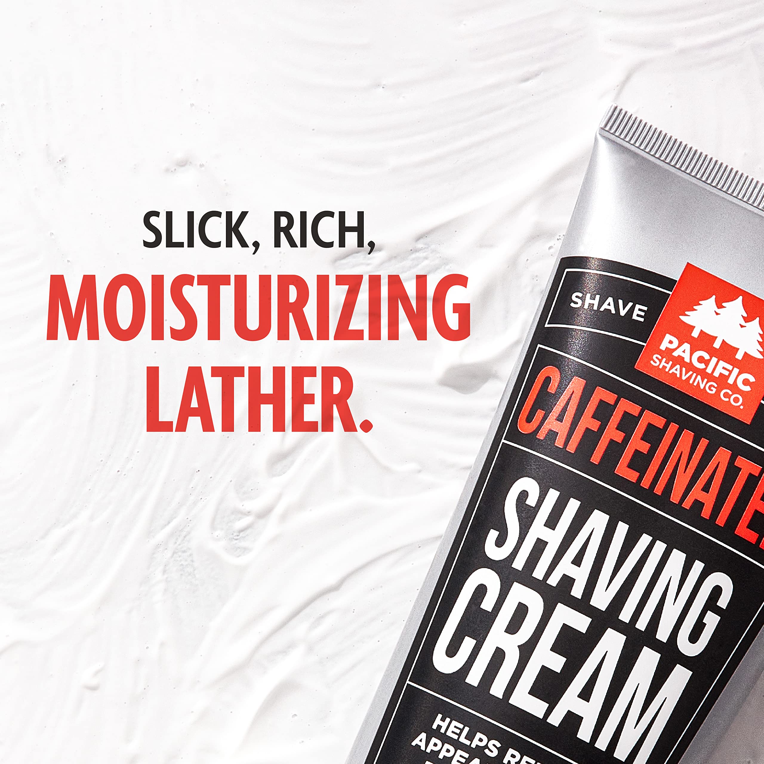 Pacific Shaving Company caffeinated shaving cream spearmint cooling scent refreshes skin