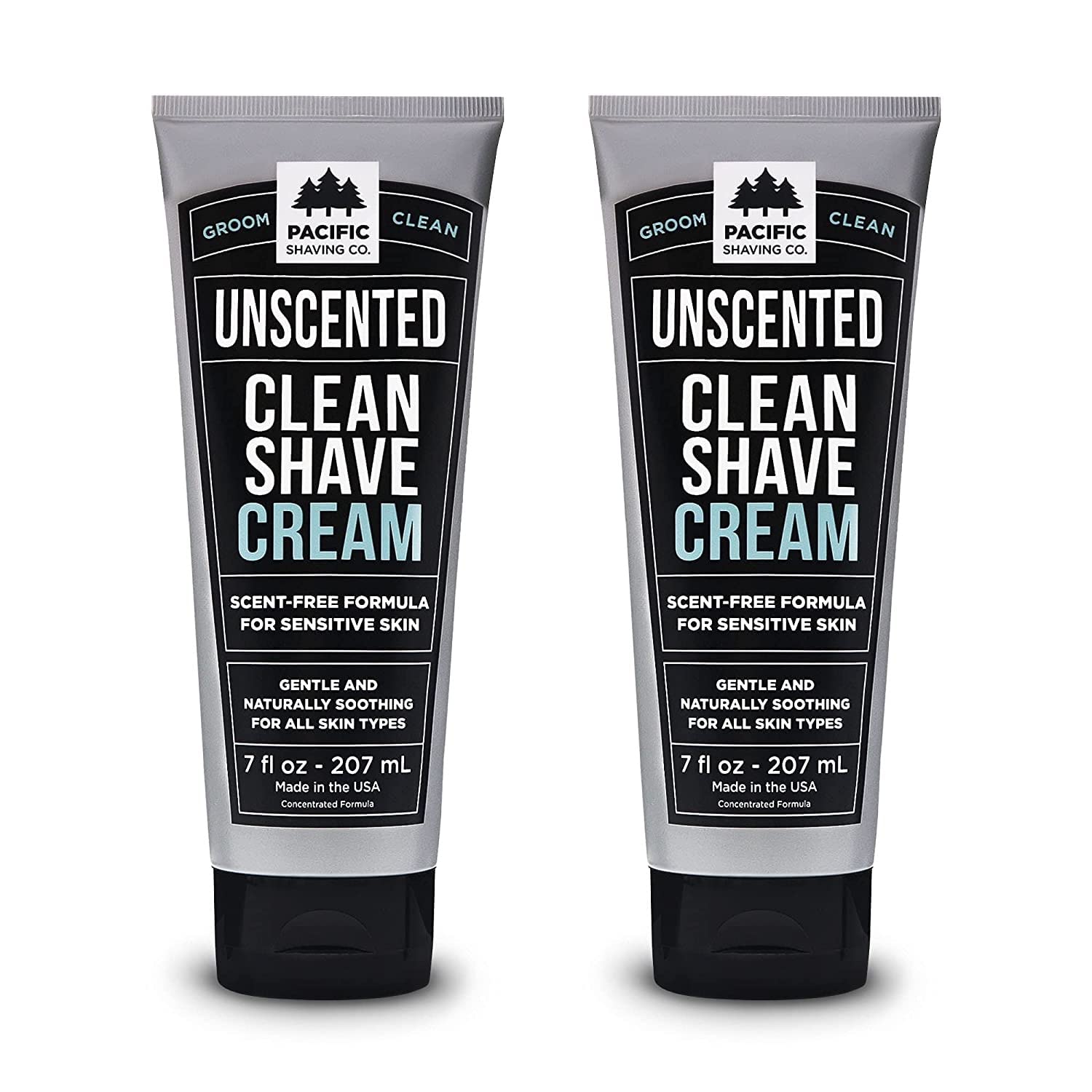 Pacific Shaving Company clean shaving cream bottle showcasing a hydrating shea butter formula