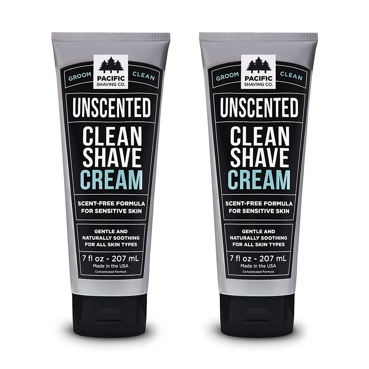 Pacific Shaving Company clean shaving cream bottle showcasing a hydrating shea butter formula