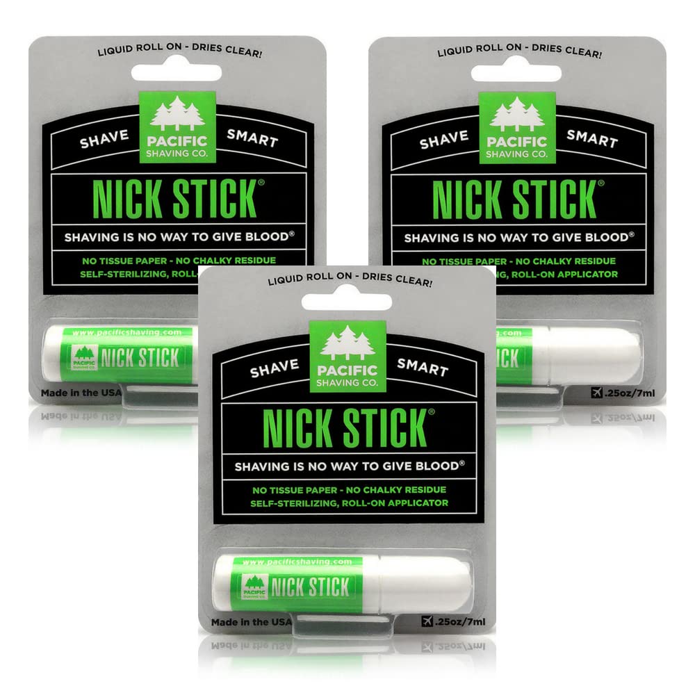 Pacific Shaving Company Nick Stick roll-on applicator closeup for precise post-shave cleanup.