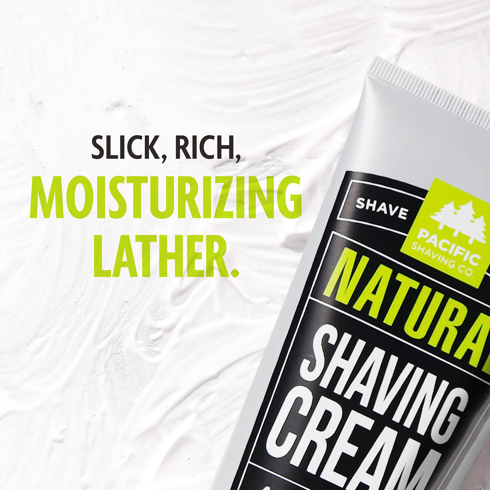 Pacific Shaving Company organic ingredients highlight clean, skin-friendly formula.