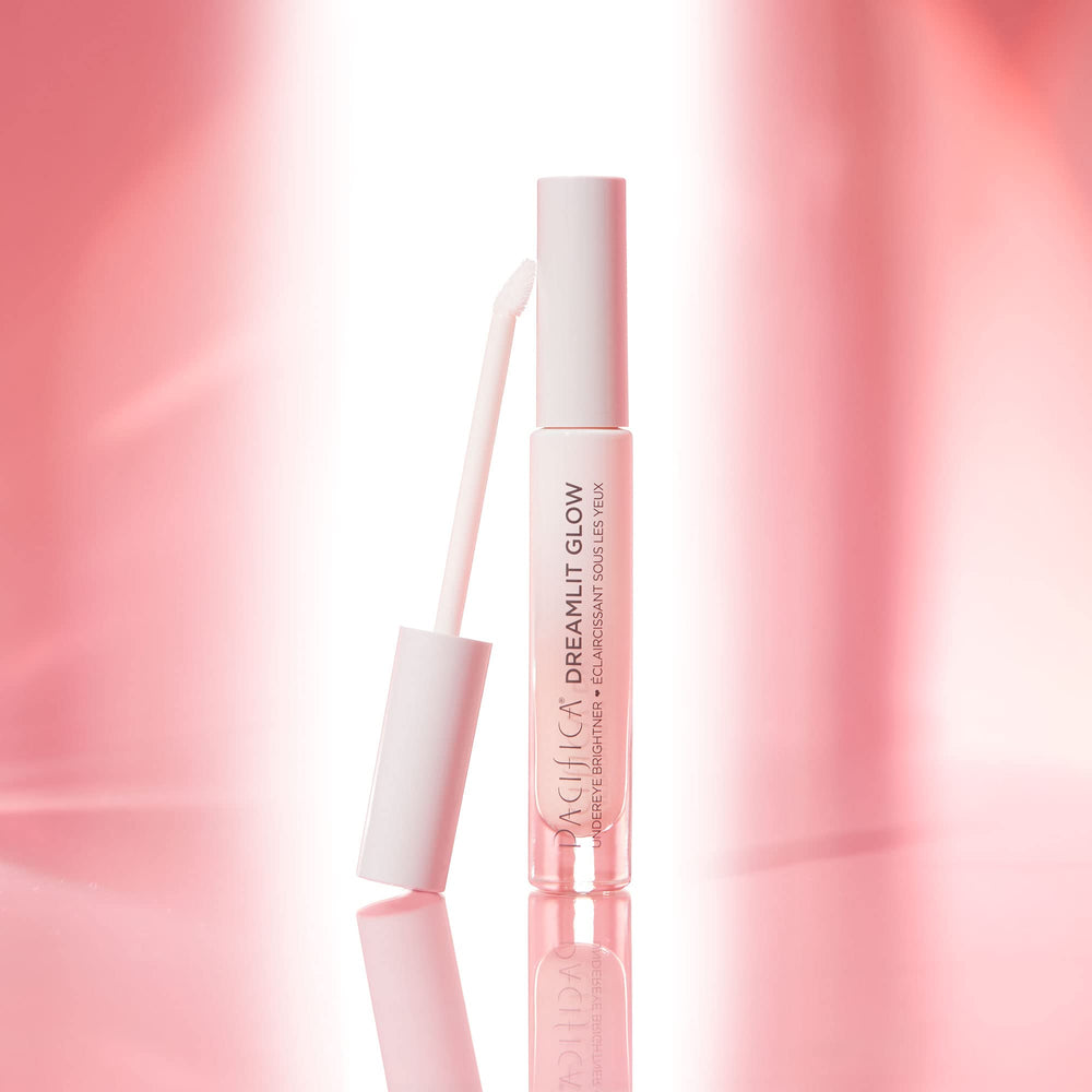 Pacifica DreamLit Glow puffiness-reduction under-eye area close-up.