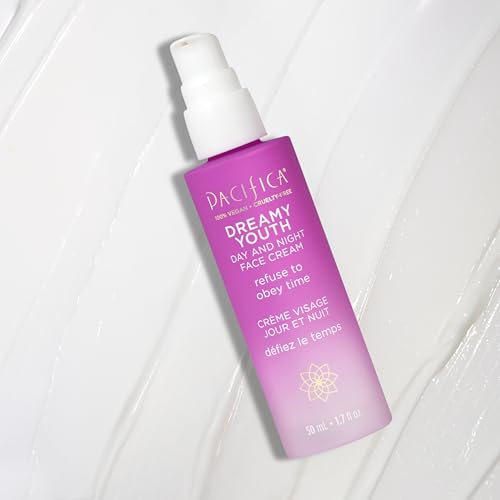 Pacifica Dreamy Youth Face Cream with peptides and floral stem cells for firming feel.