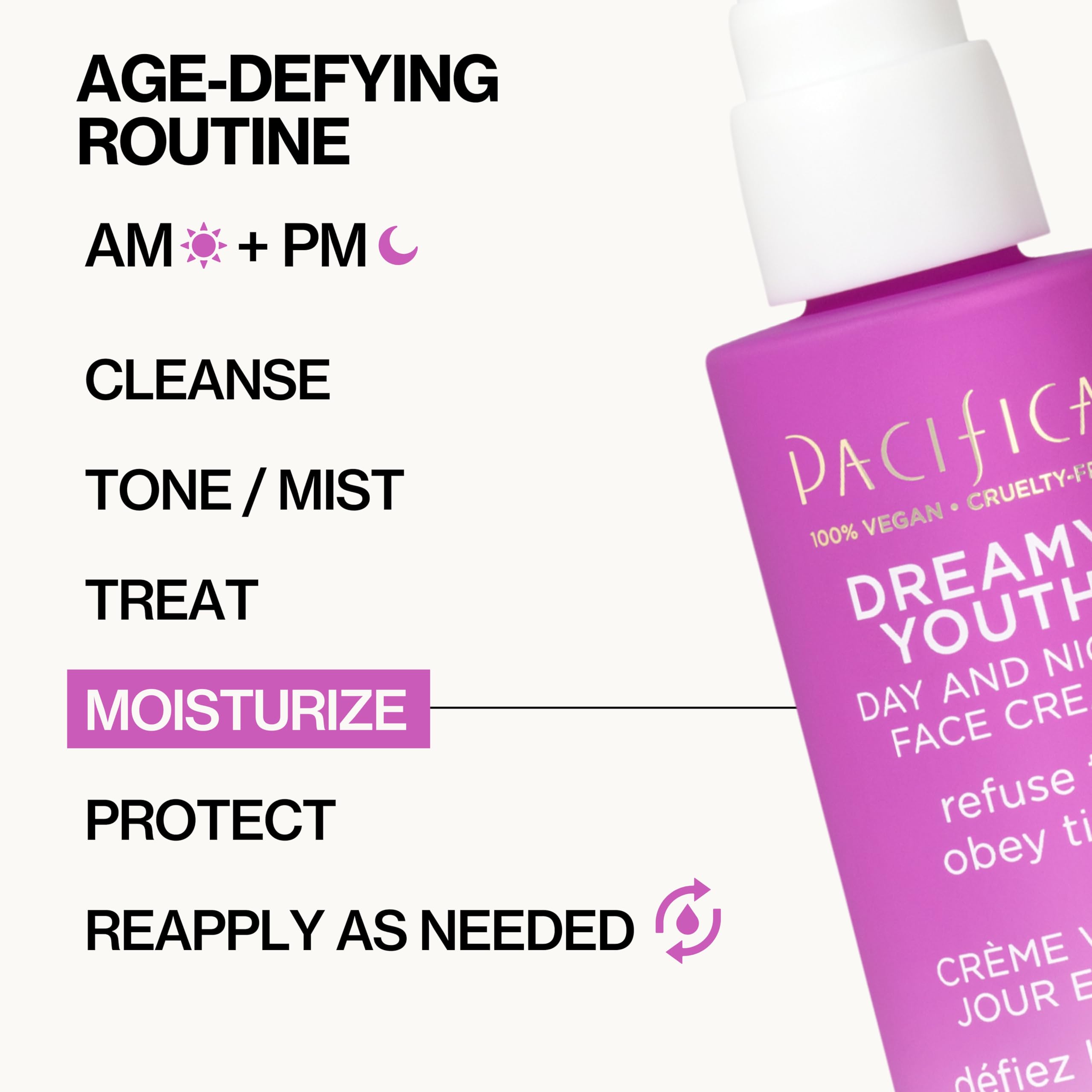 Pacifica Dreamy Youth Face Cream with shea butter and aloe for soothing moisture.