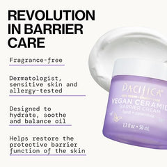 Pacifica Face Cream texture closeup with creamy, non-greasy absorption