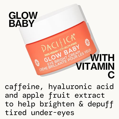 Pacifica Glow Baby Eye Cream dark circles closeup highlighting vitamin C brightening potential