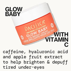 Pacifica Glow Baby Eye Cream dark circles closeup highlighting vitamin C brightening potential