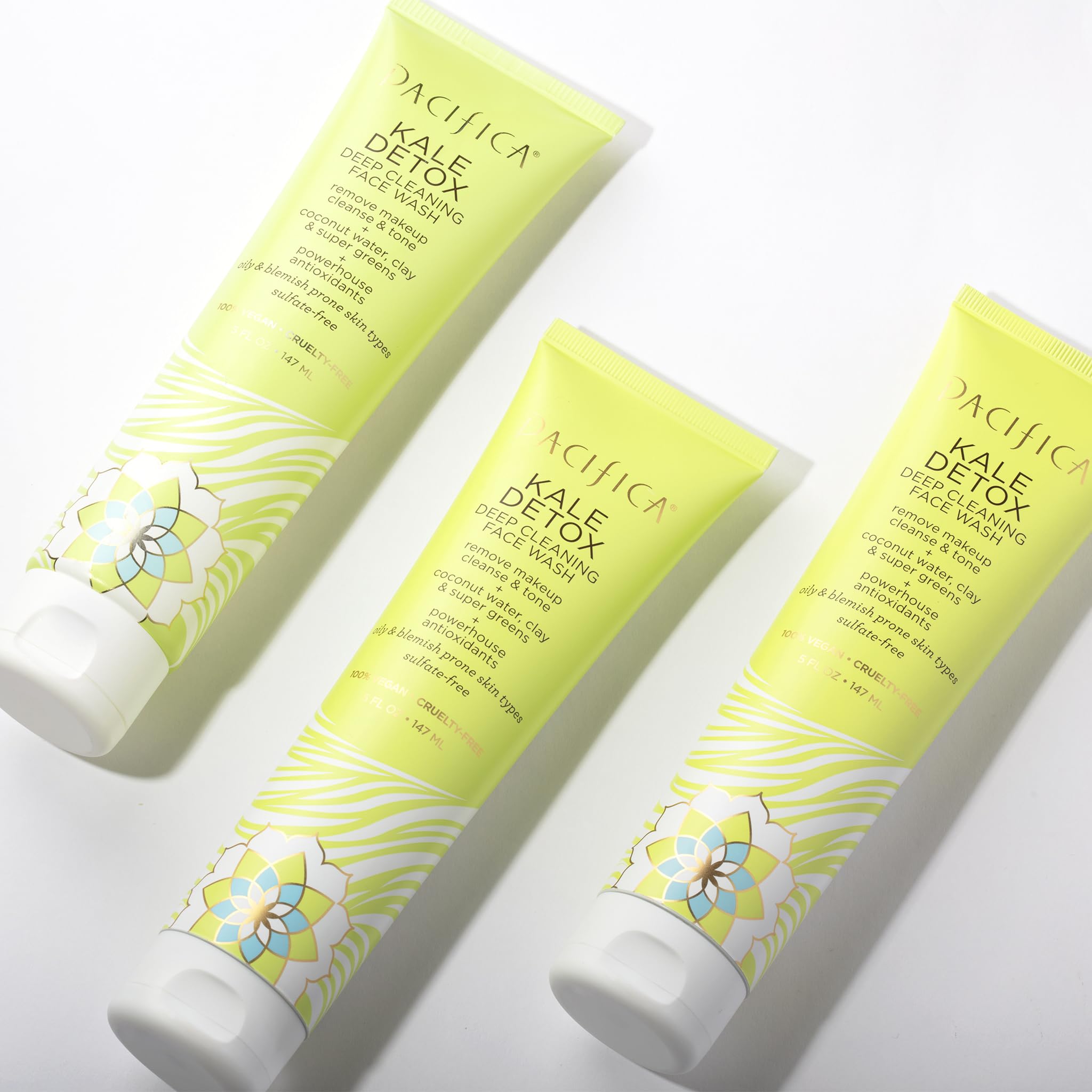 pacifica kale detox face wash purifying clay closeup demonstrates impurity removal.