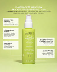 pacifica kale detox foaming cleanser closeup shows refreshing green scent and gentle oil control.