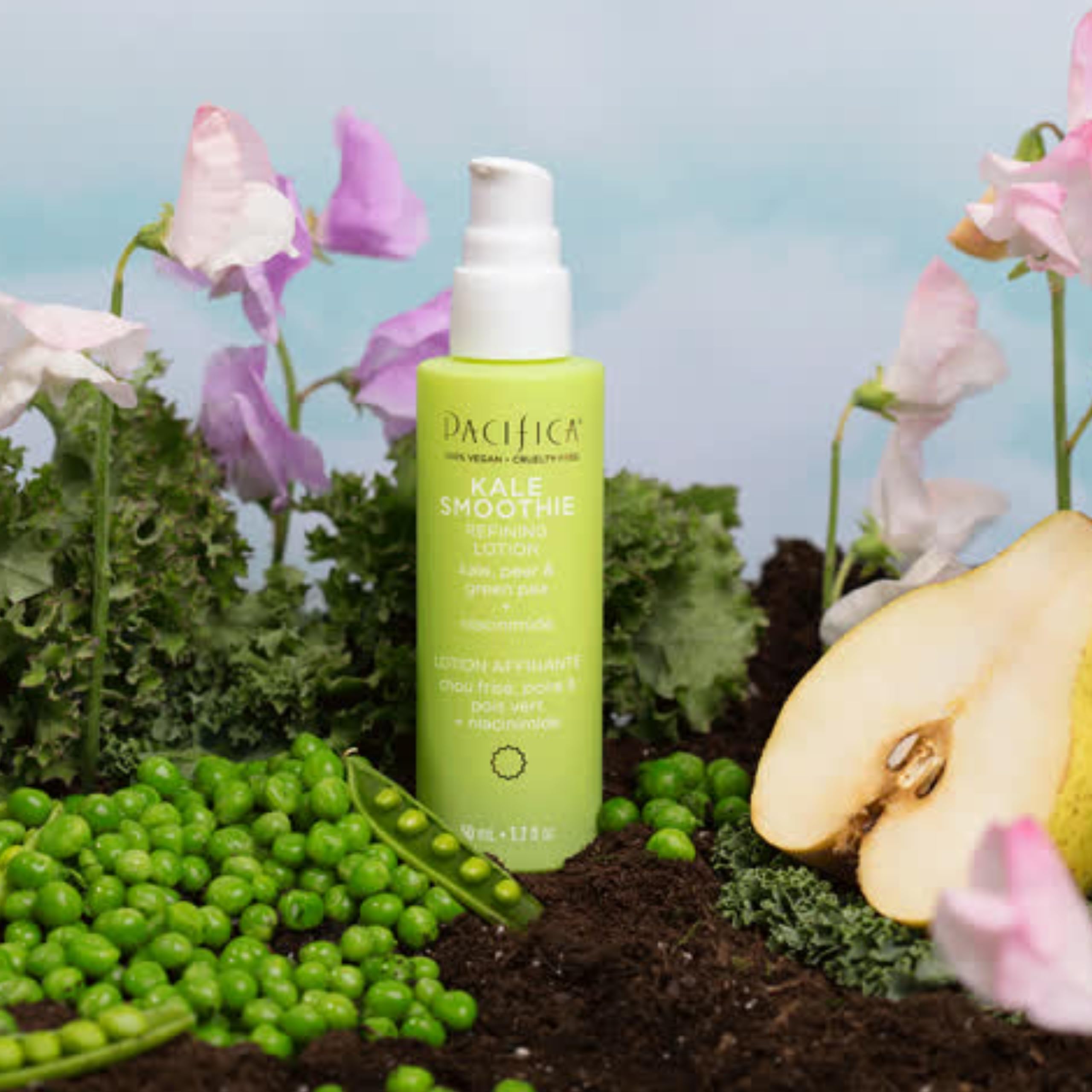 Coconut water in Pacifica Kale Smoothie Face Lotion provides refreshing hydration.