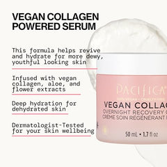 Pacifica night cream being applied on cheek hints at overnight rejuvenation