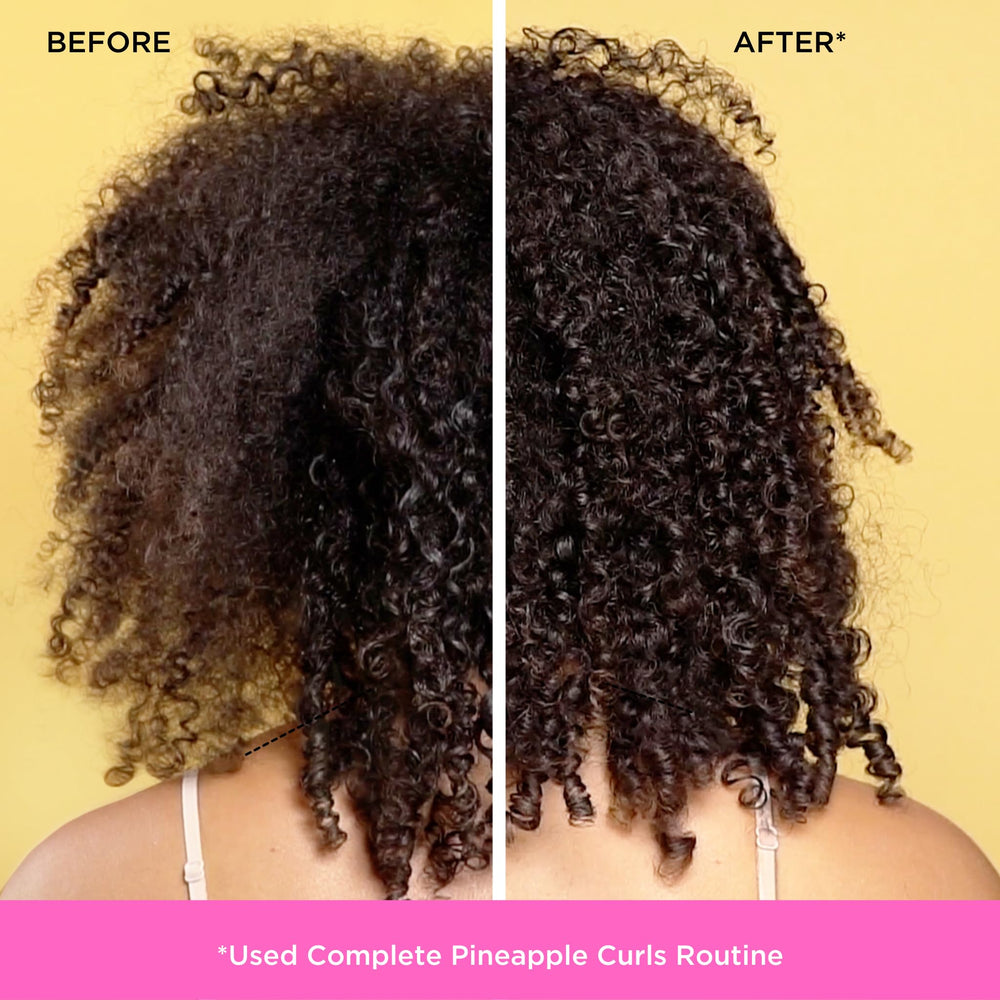 Hair after applying Pacifica Pineapple Swirl appears soft and glossy.