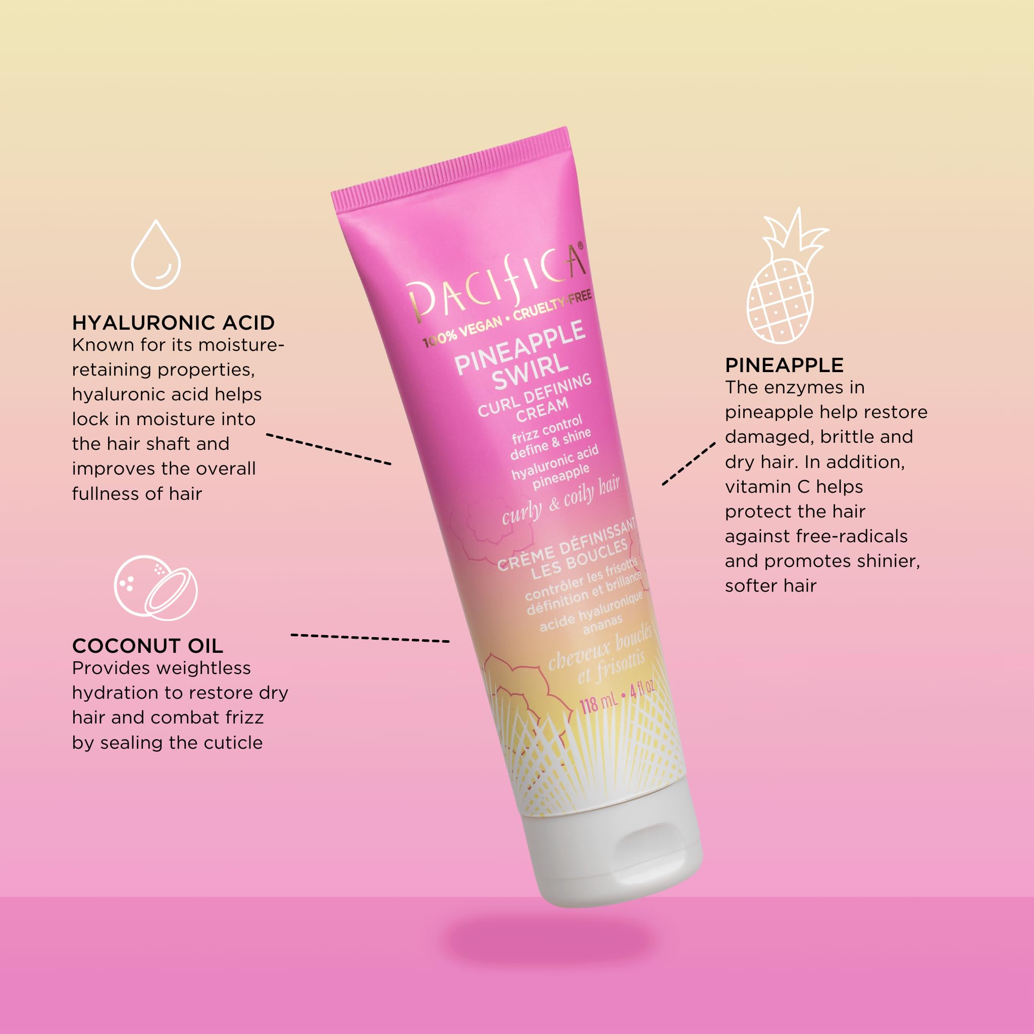 Looser waves defined by Pacifica Pineapple Swirl styling cream.