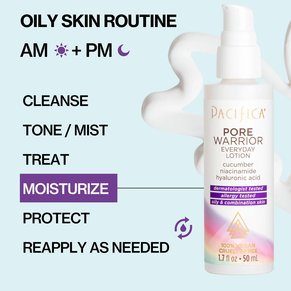 Pacifica Pore Warrior minimalist packaging communicates clean design.