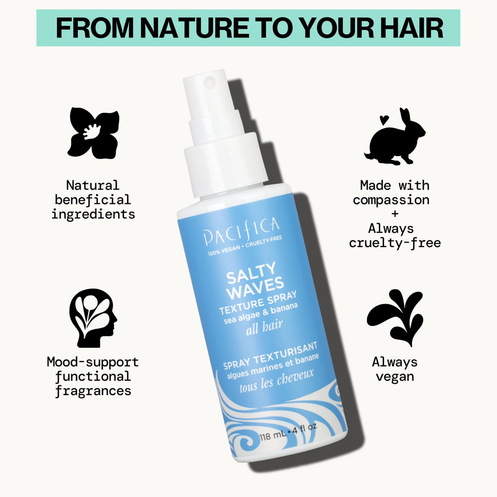 Pacifica sulfate-free formula supports soft, flexible waves.