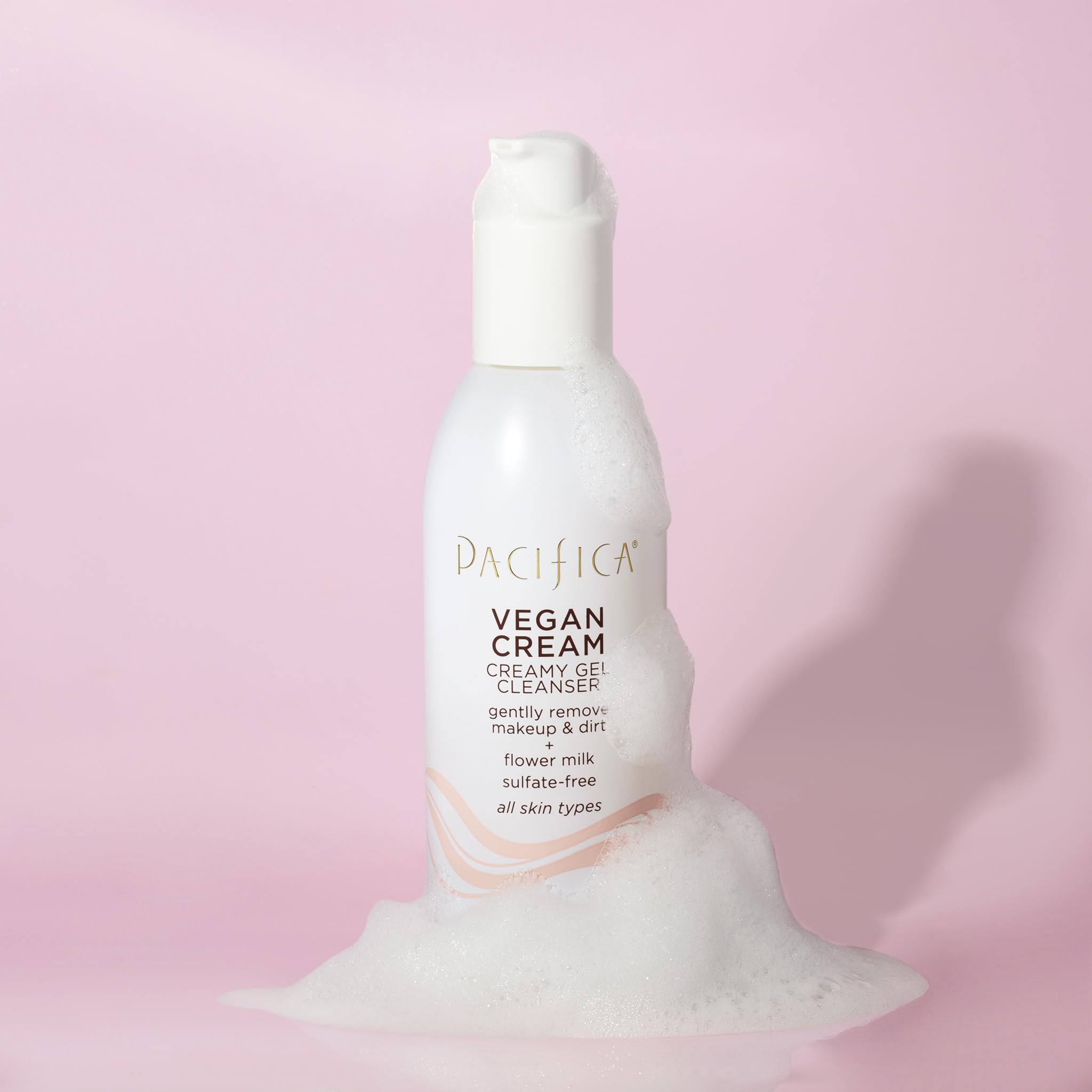 Pacifica Vegan Collagen Cleanser skin-balance shot signaling balanced moisture.