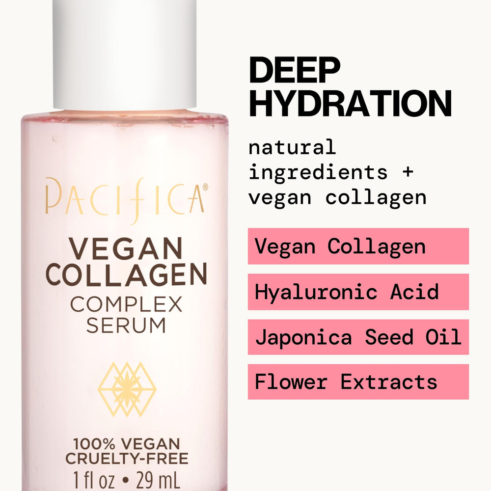Hyaluronic acid in Pacifica Serum attracting moisture for plump skin.