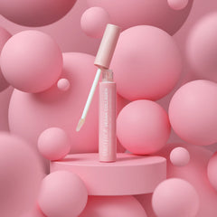 Pacifica Vegan Collagen Lip Plumping Gloss over-lipstick demonstrates versatile layering on existing lip color.