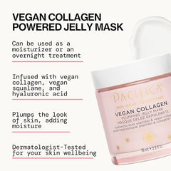 Pacifica Jelly Mask applied on skin for overnight plumping and glow