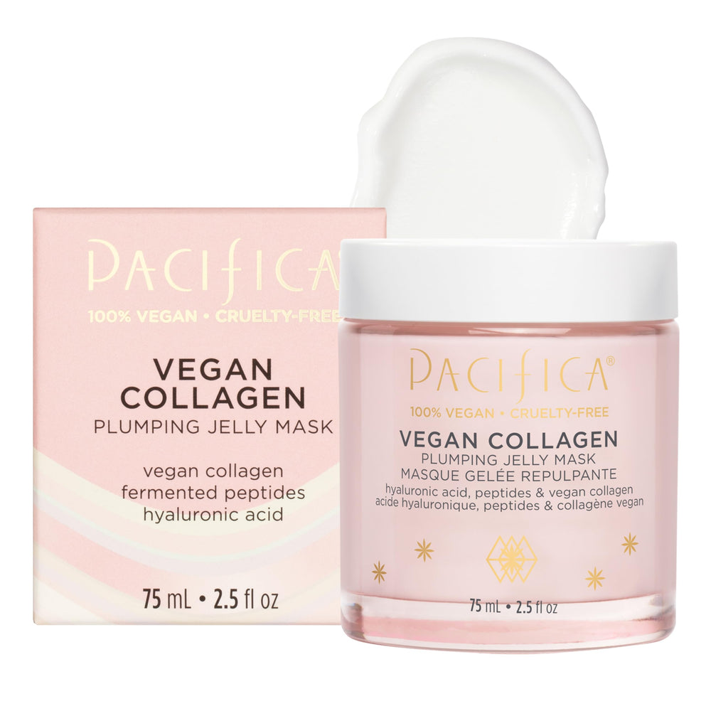 Pacifica Vegan Collagen Plumping Jelly Mask featuring squalane and hyaluronic acid for deep hydration