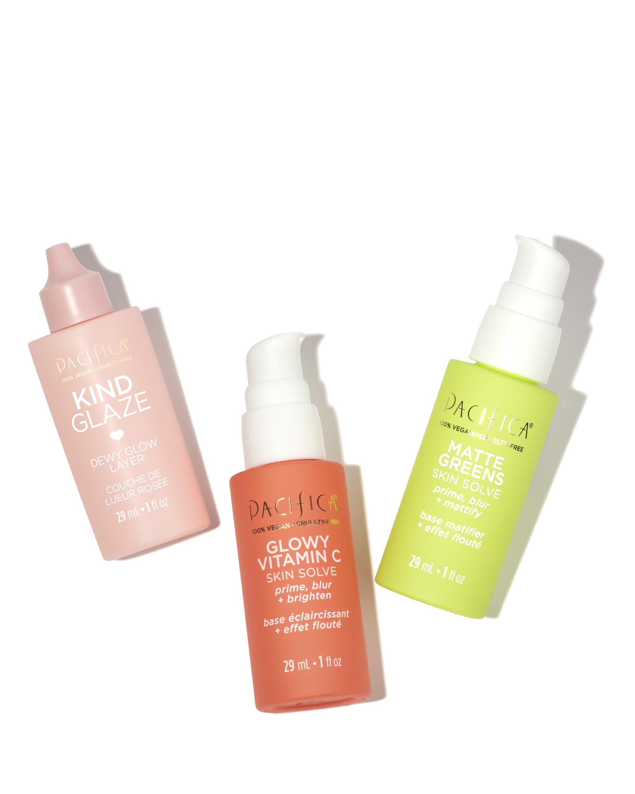 Pacifica Vegan Collagen Skin Solve Primer recyclable bottle supports eco-friendly routine.