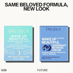 Pacifica Wake Up Beautiful Night Cream texture swatch highlights smooth, evenly hydrated skin potential