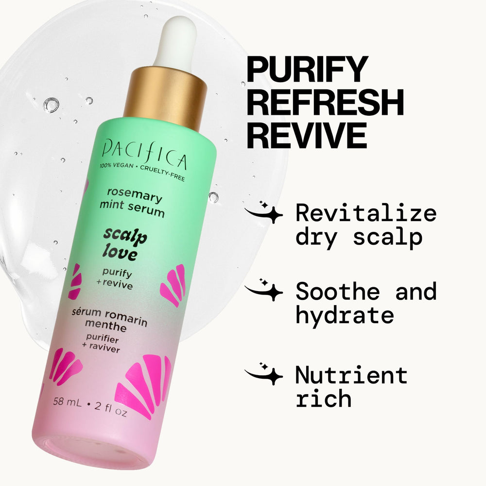 Pacifica witch hazel ingredients highlight gentle clarifying properties for scalp care.