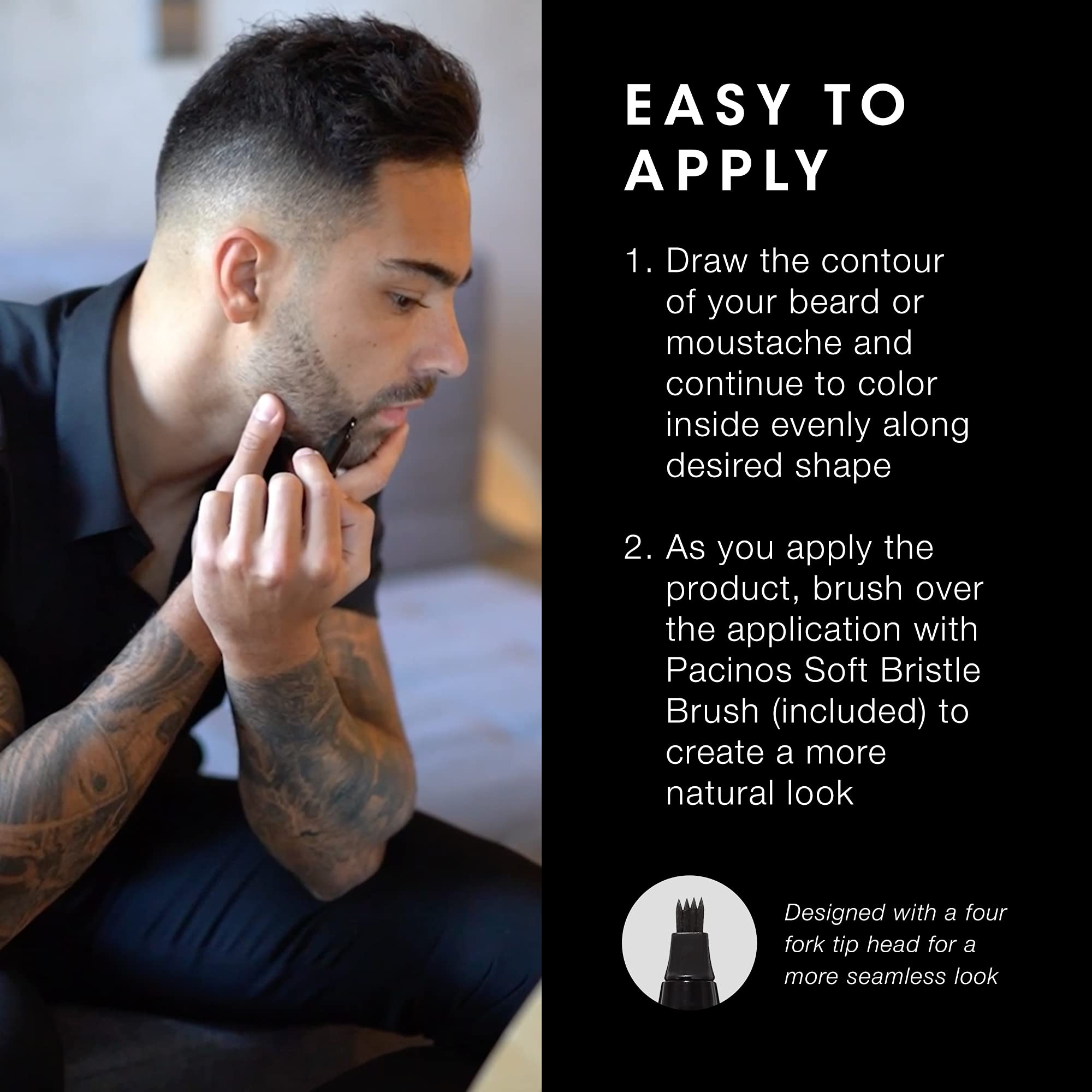 Pacinos waterproof formula demonstrates sweat-proof wear throughout the day