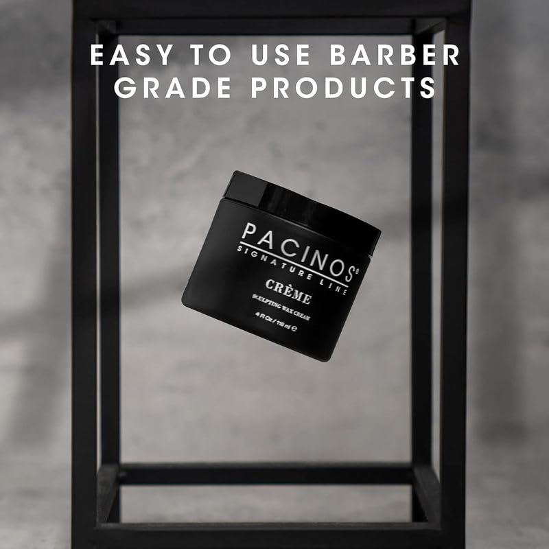 Pacinos Creme Hair Sculpting Wax Cream styled hair with professional quality vibe