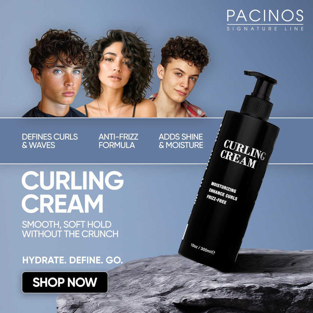 Pacinos Curling Cream application on hands for quick shaping and even distribution