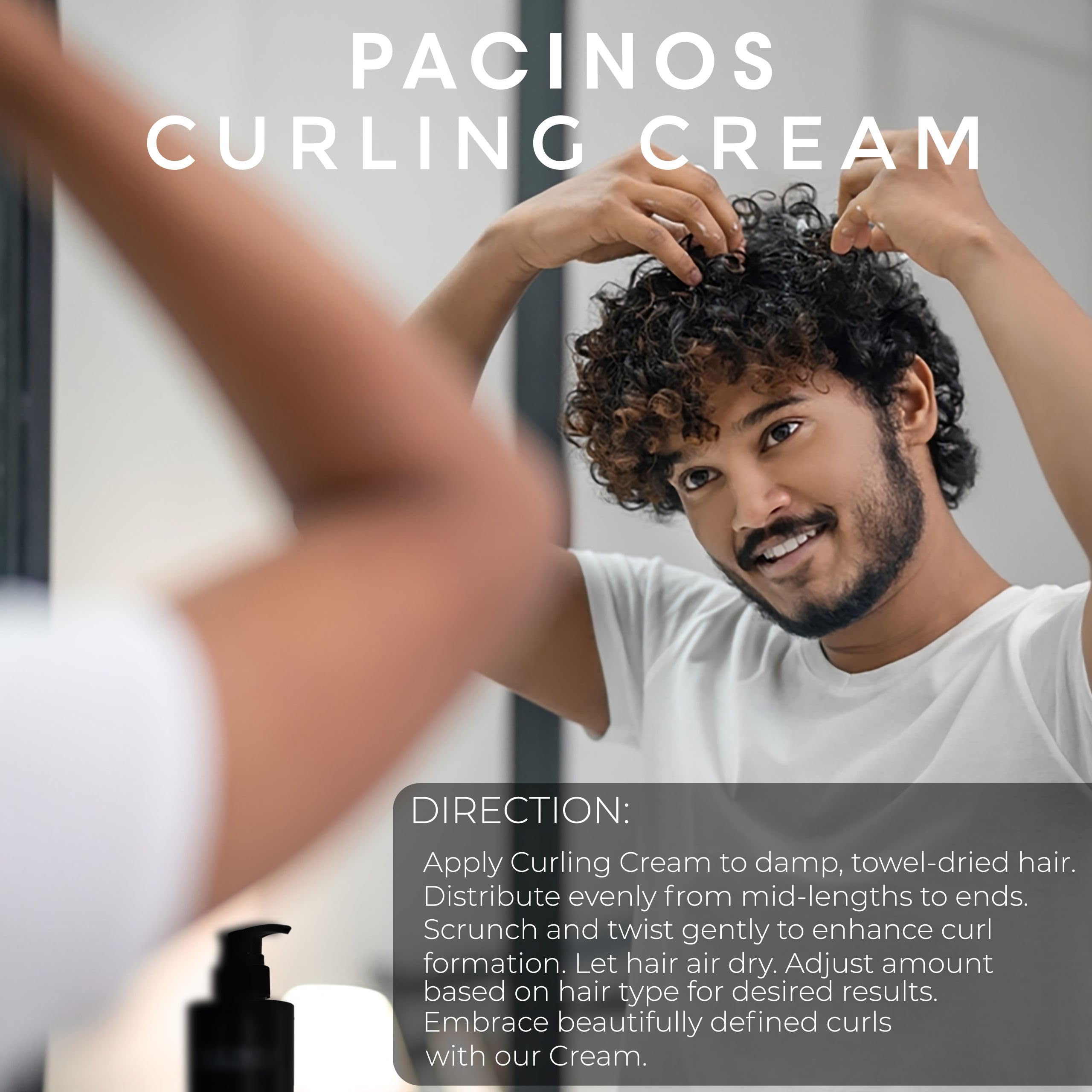 Pacinos Curling Cream soft-hair texture on strands