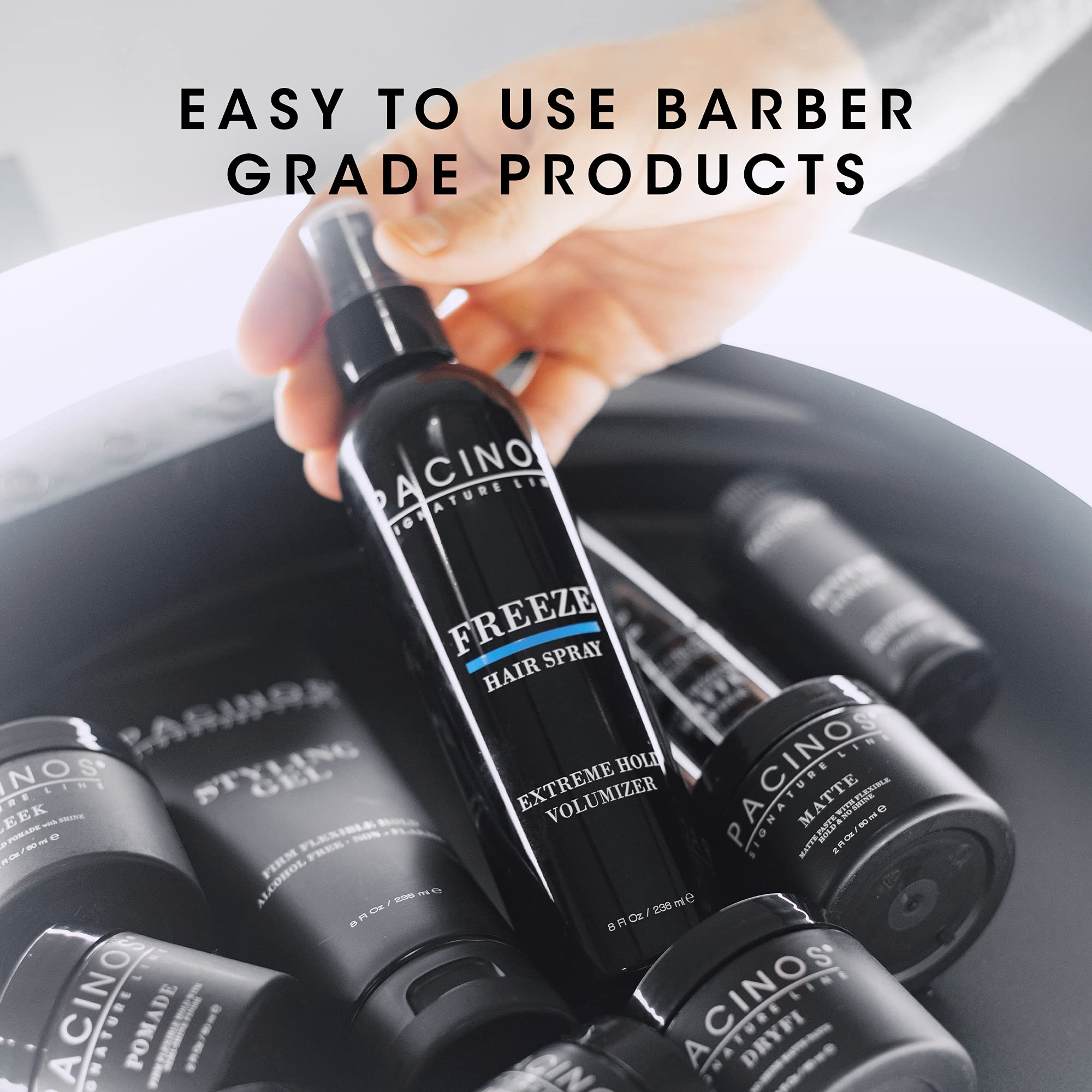 Pacinos Freeze no-flake formula keeps styling clean during application