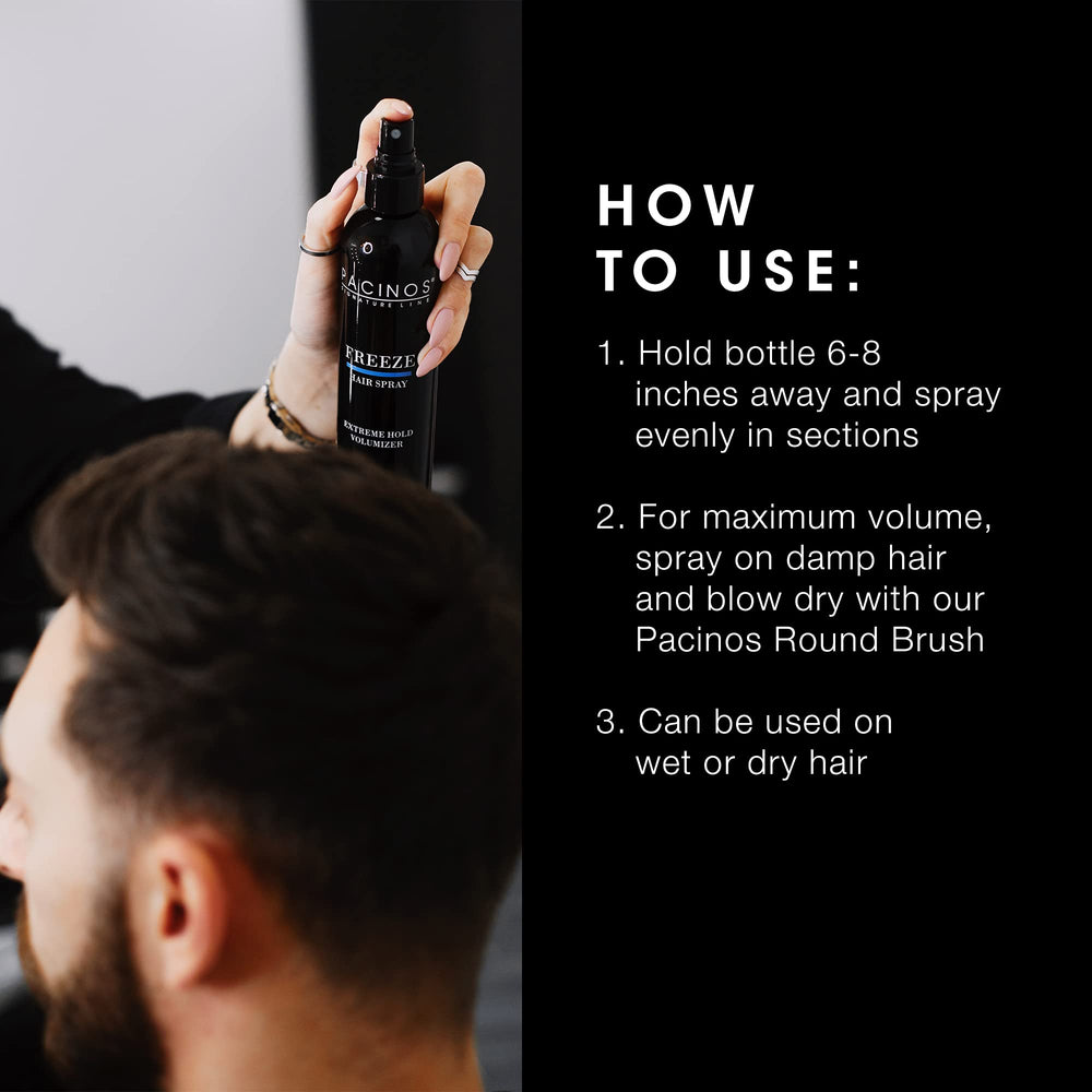 Pacinos Freeze quick-dry formula reduces wait time after styling