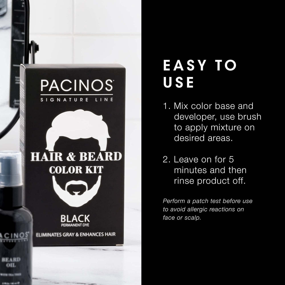 Pacinos hair-application-brush delivers even coverage on sideburns and temples.