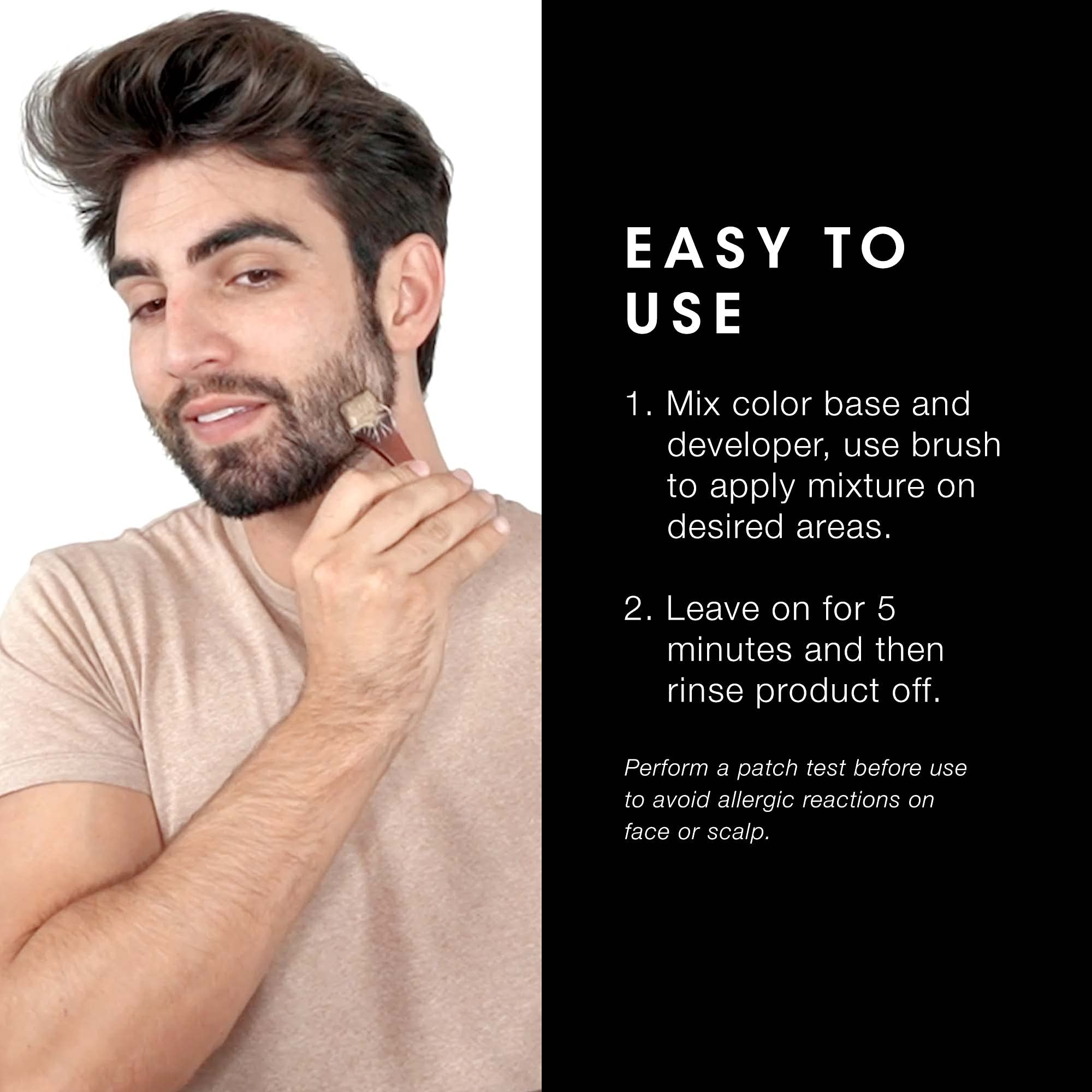 Pacinos beard application brush for precise beard coverage