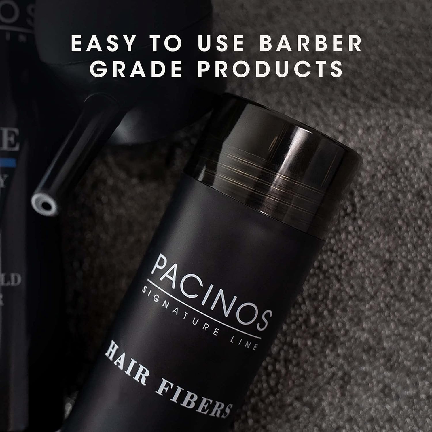 Pacinos Hair Fiber Kit thin hair cover demonstrates quick thinning area concealment.