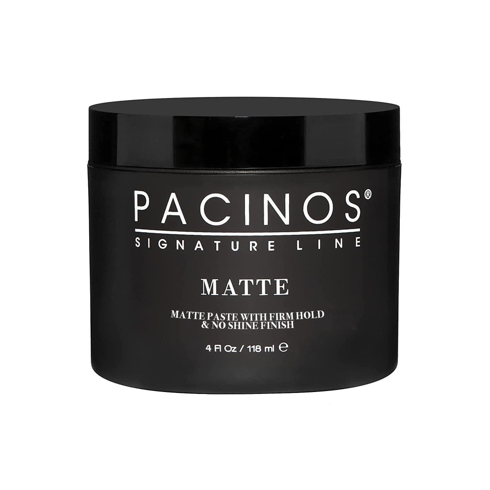 Pacinos Matte Hair Paste packaging on a clean surface showing matte finish and easy handling