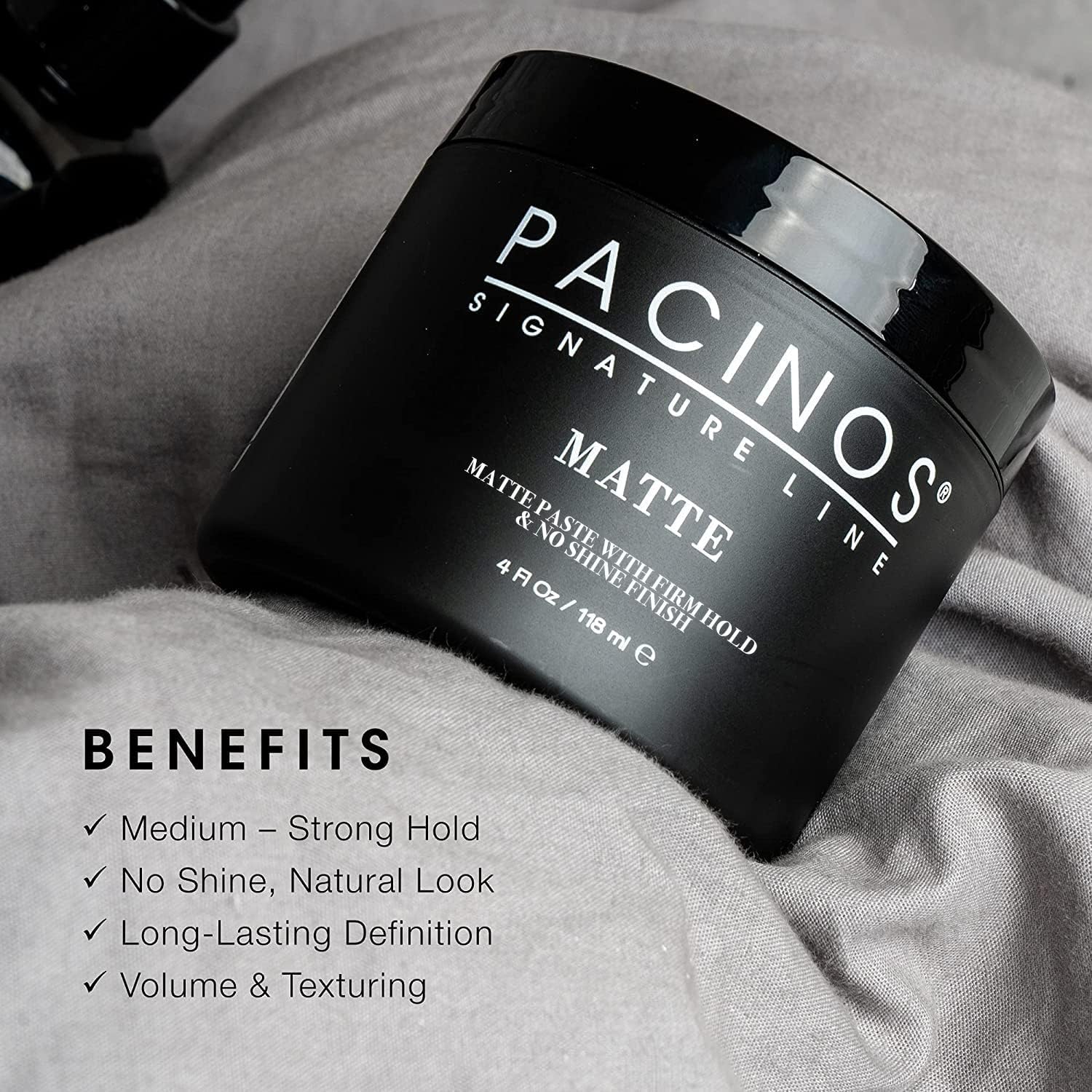 Pacinos Matte Hair Paste texture displays natural definition without shine