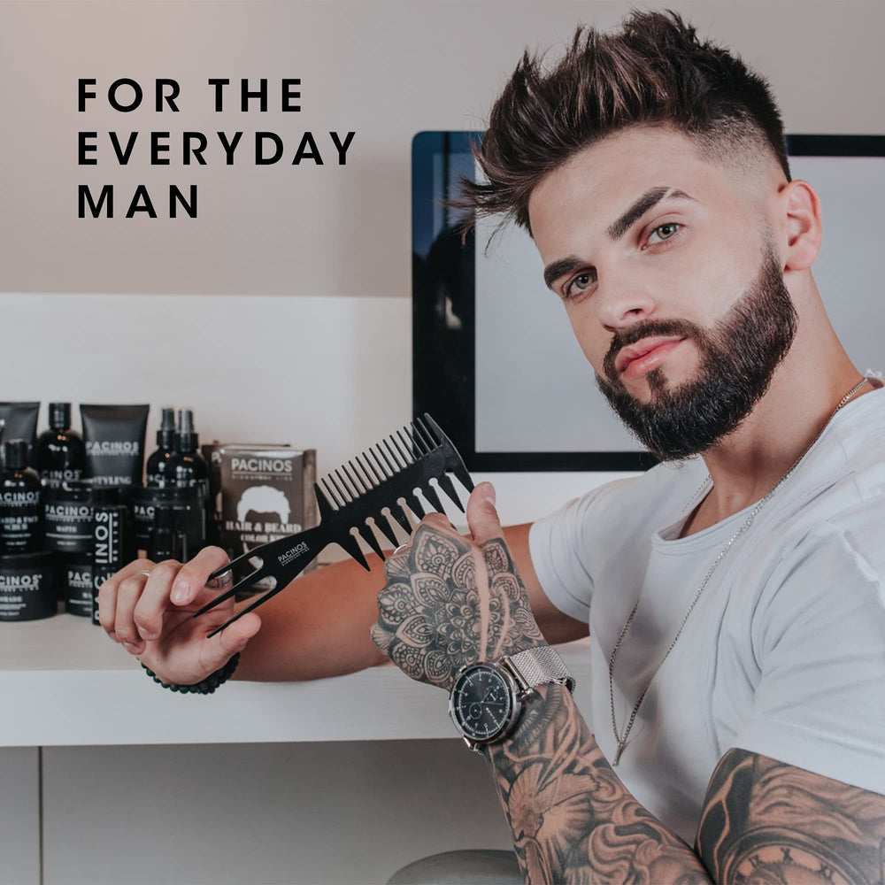 Pacinos Pomade frizz control in action on unruly strands.
