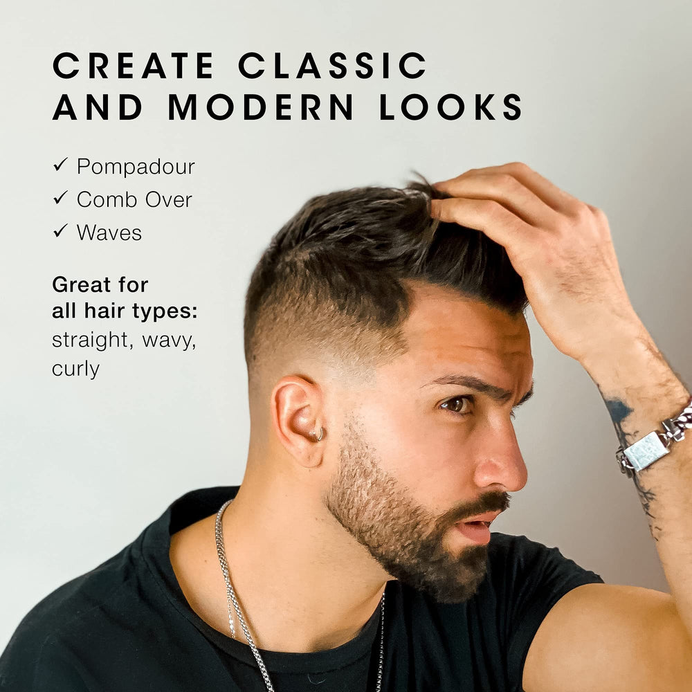 Pacinos Pomade water-soluble formula rinses out easily.