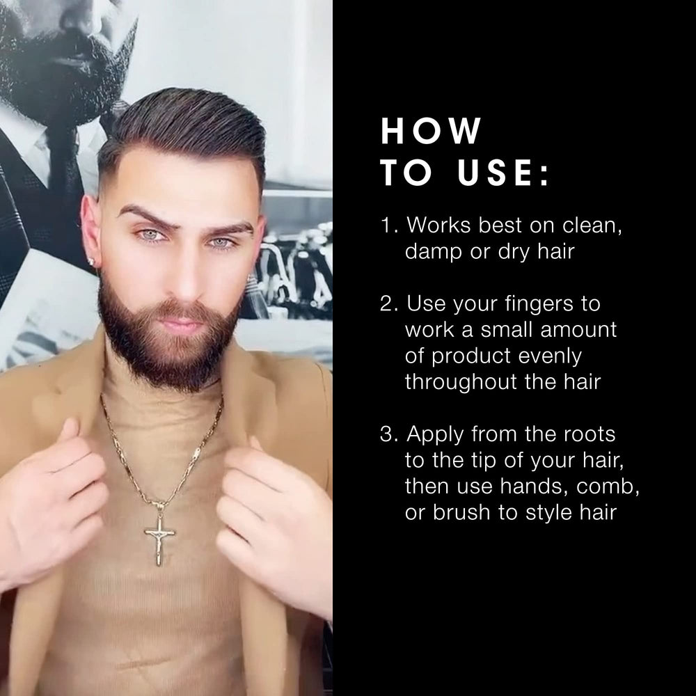 Pacinos Pomade wet-look styling for formal or semi-formal occasions.