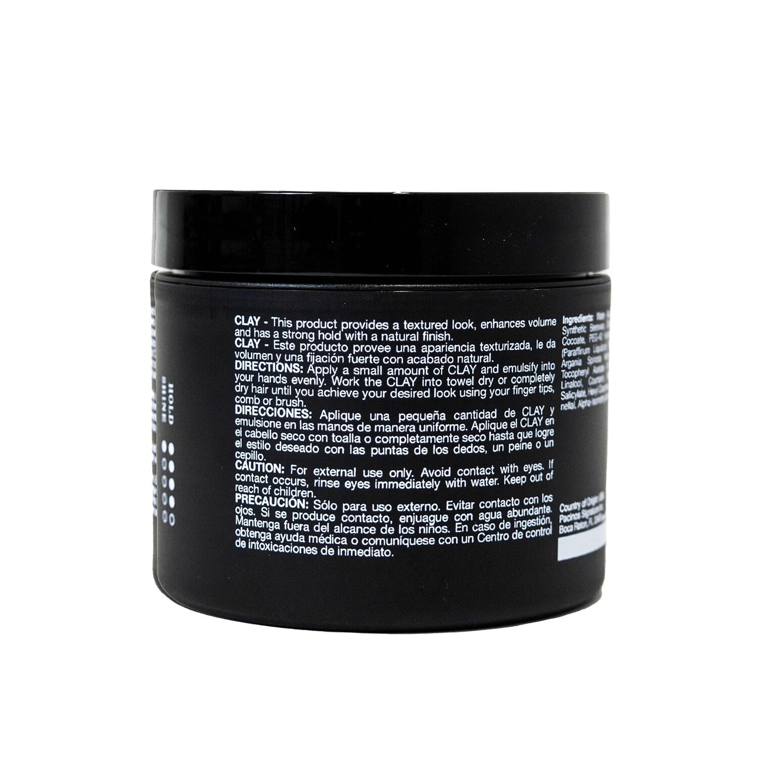 Pacinos Signature Line clay hair paste hands applying demonstrates firm hold and textured style.