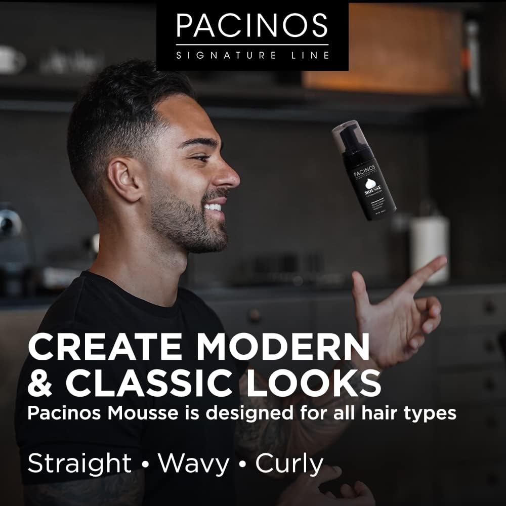 Pacinos mousse during scrunching highlights natural, crunch-free curl definition