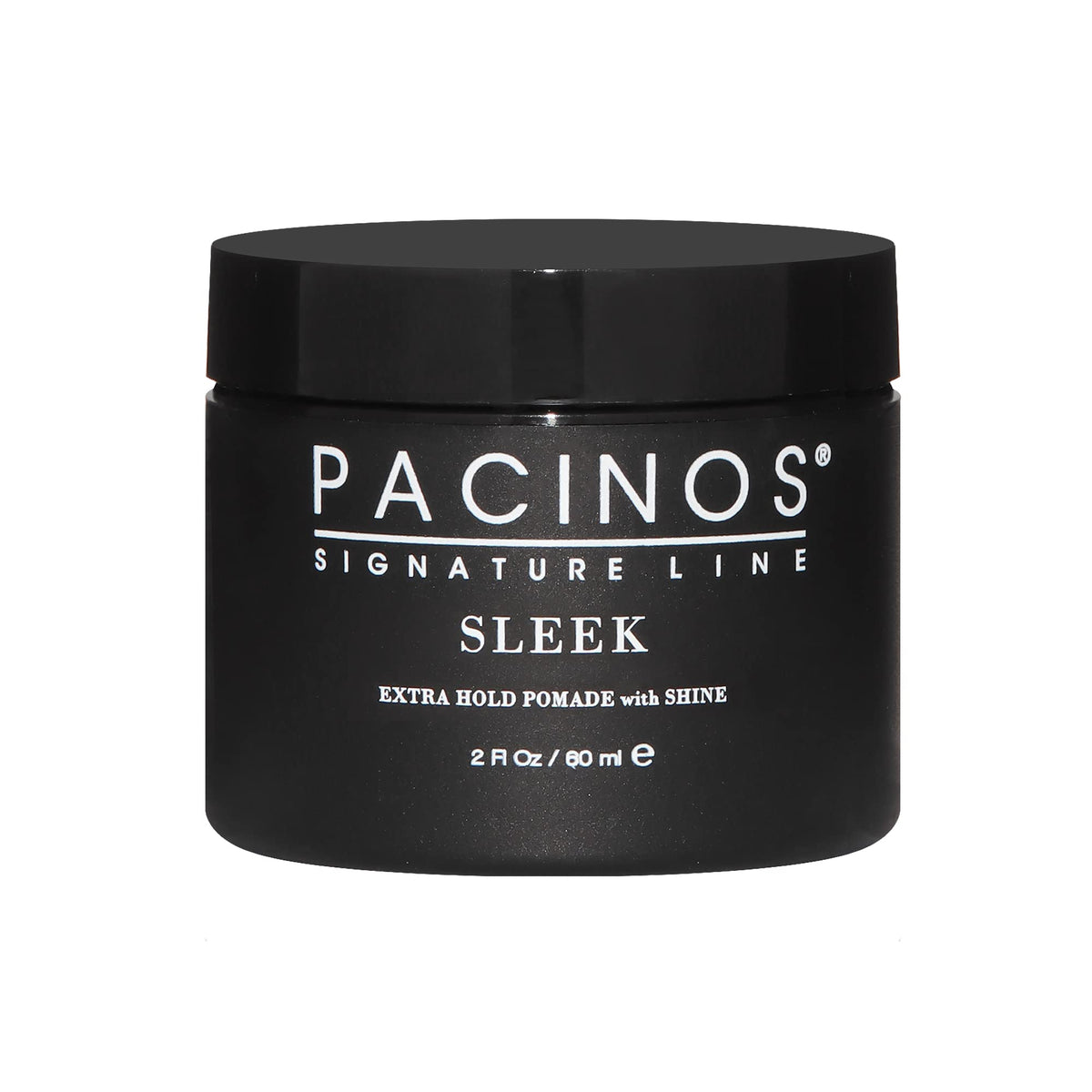 Pacinos Sleek pomade tube front view for all-day hold.