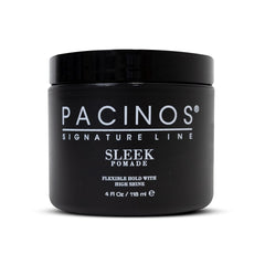Pacinos SLEEK pomade tube for towel-dried hair delivering long-lasting shine and flexible hold.