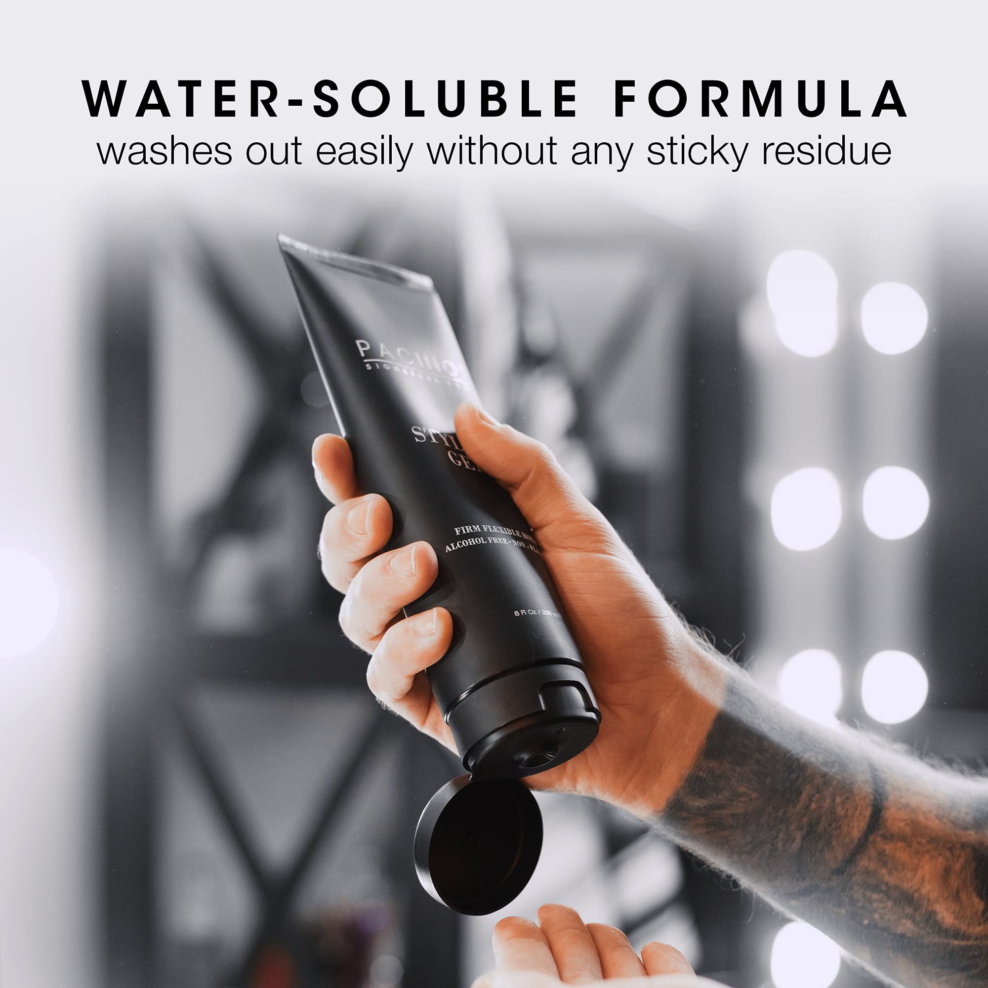 Pacinos Styling Gel on dry hair shapes with precision and flexibility.