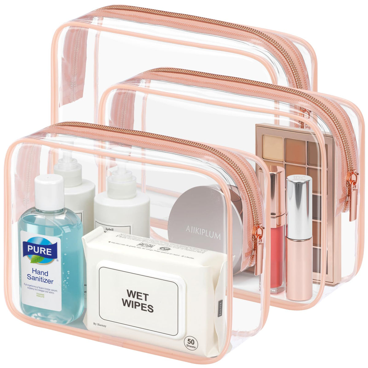 Packism bolsa de aseo transparente TSA set3, ideal para pasar seguridad sin desempaquetar