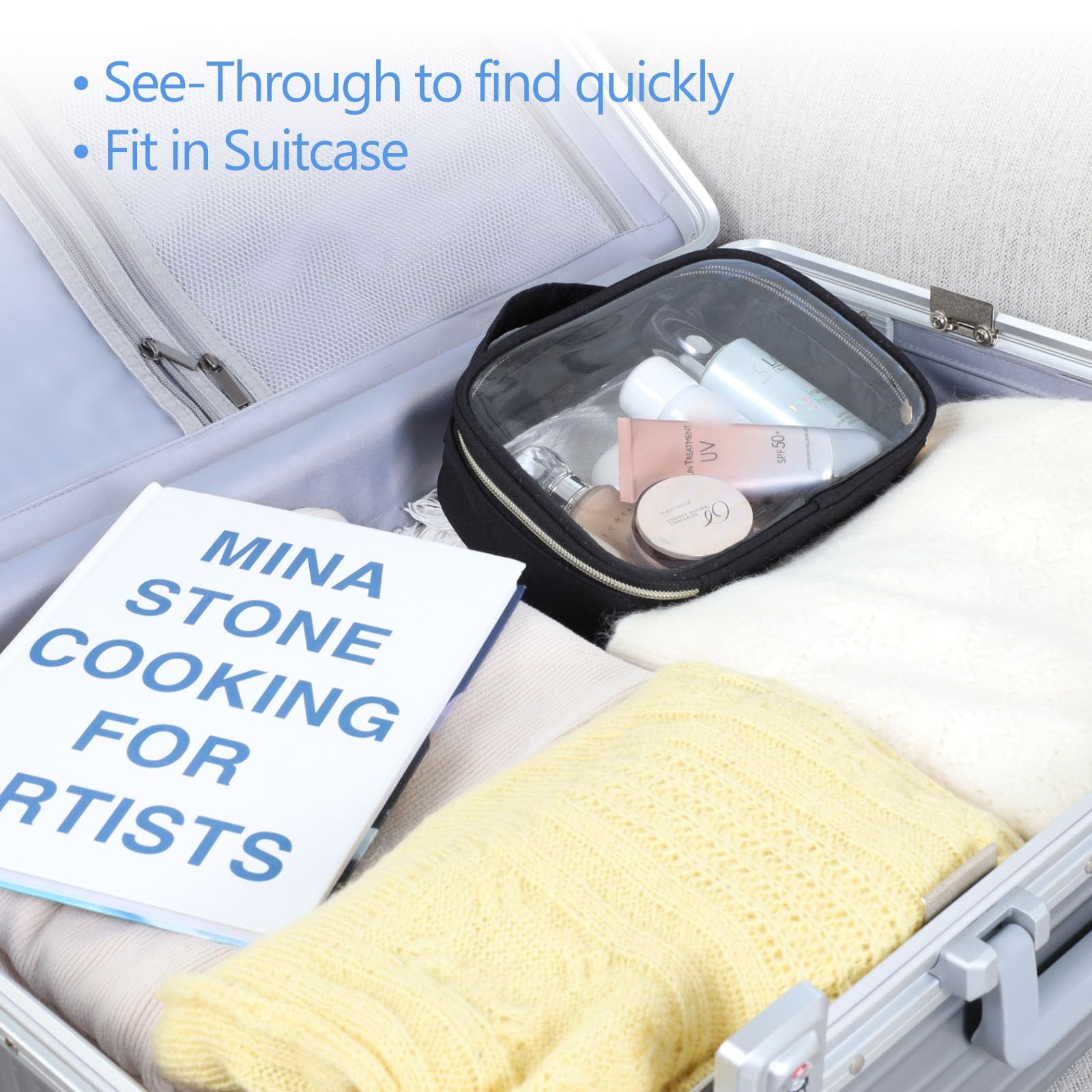 PACKISM clear bag transparent sides enable quick scanning during security checks